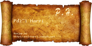 Pál Harri névjegykártya